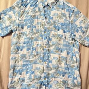All Saints Blue and White Tropical Men's Shirt
